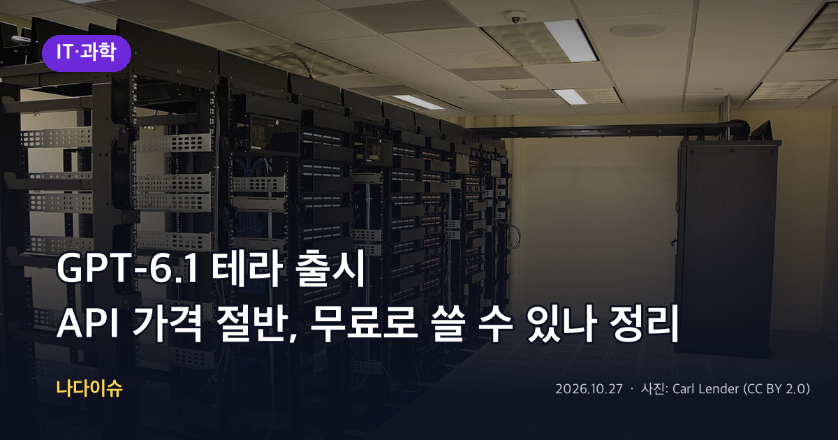 GPT-6.1 테라 출시…API 가격 절반, 무료로 쓸 수 있나 정리