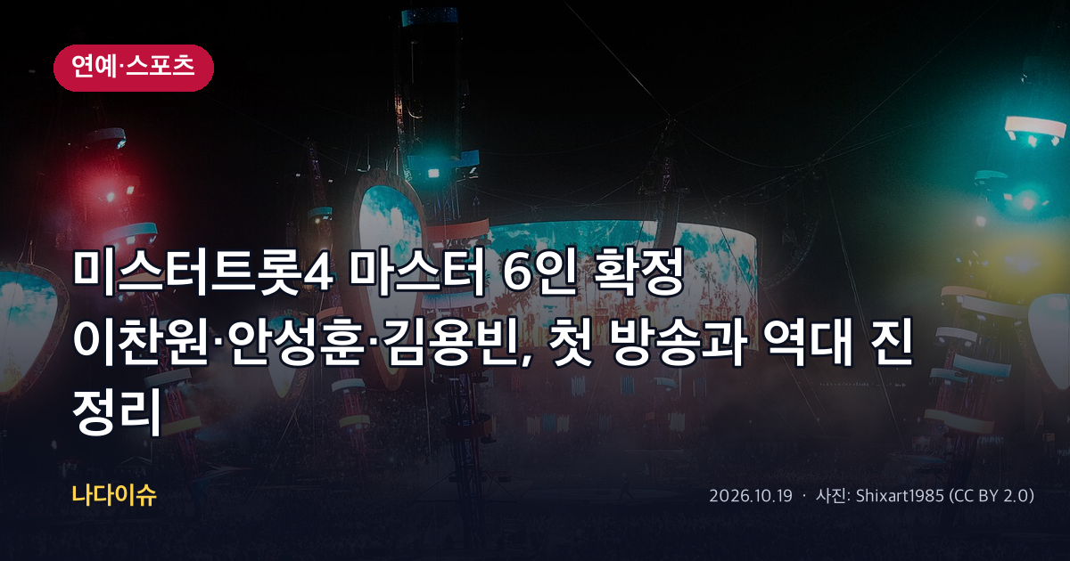 미스터트롯4 마스터 6인 확정…이찬원·안성훈·김용빈, 첫 방송과 역대 진 정리