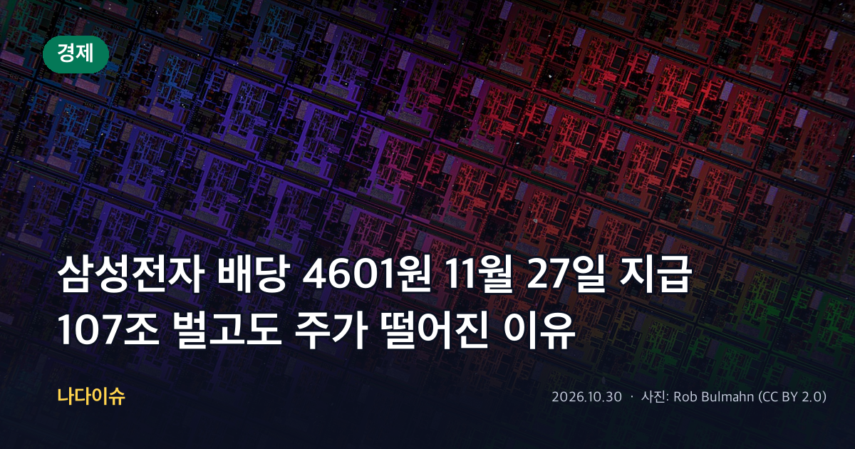 삼성전자 배당 4601원 11월 27일 지급…107조 벌고도 주가 떨어진 이유