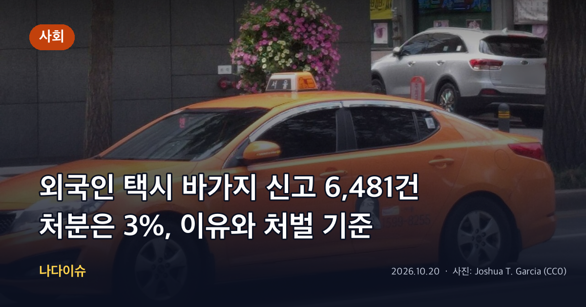 외국인 택시 바가지 신고 6,481건, 처분은 3%…이유와 처벌 기준·신고 방법