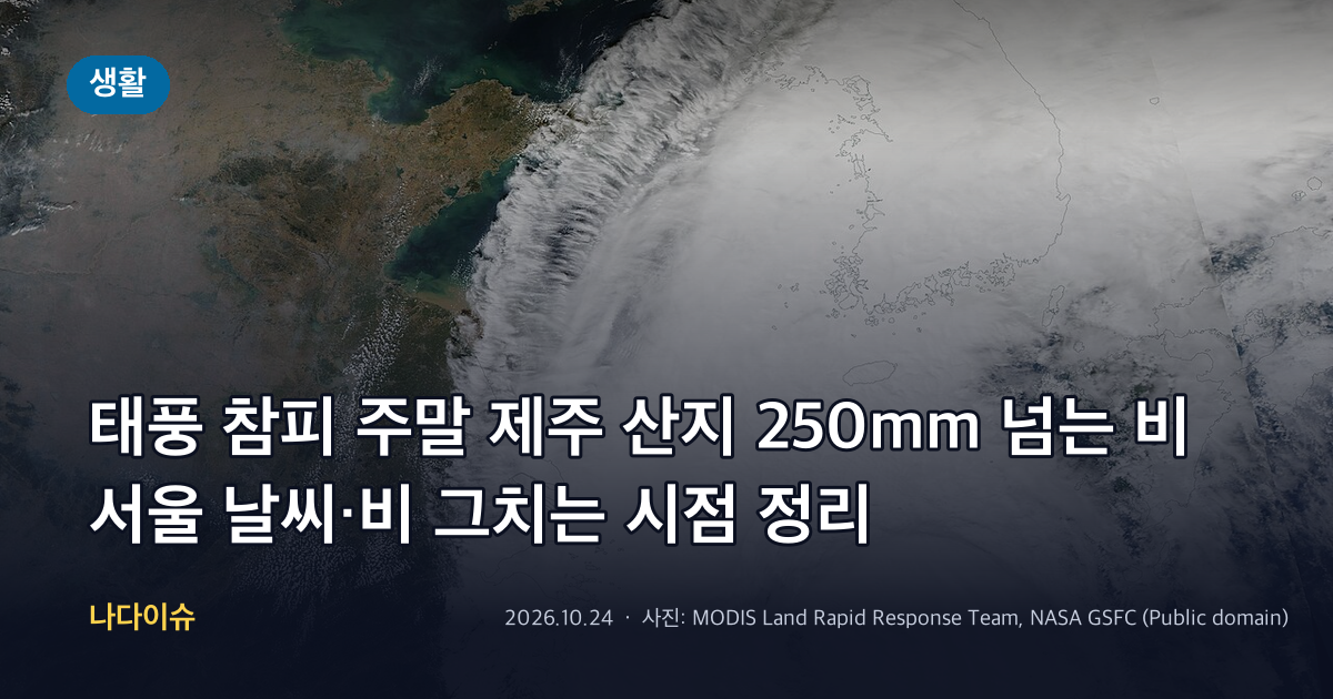 태풍 참피 주말 제주 산지 250mm 넘는 비…서울 날씨·비 그치는 시점 정리