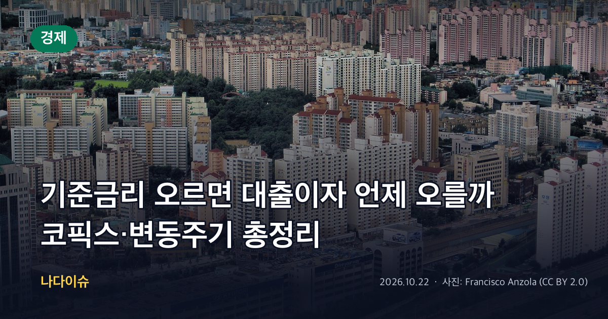 기준금리 오르면 대출이자 언제 오를까…코픽스·변동주기 총정리