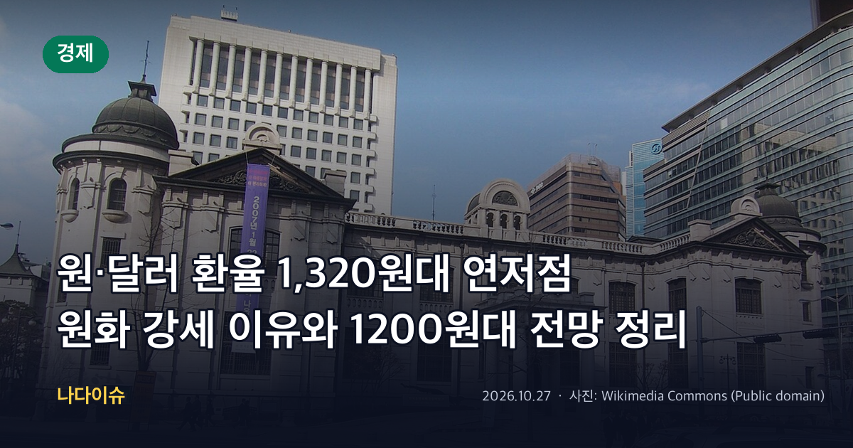 원·달러 환율 1,320원대 연저점…원화 강세 이유와 1200원대 전망 정리